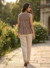 Lw 9332 Checks Linen Cotton Top With Bottom Collections